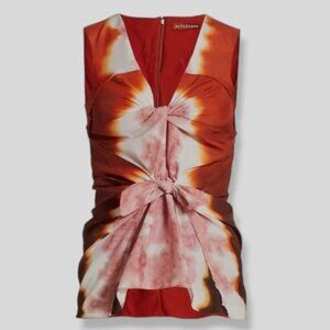 Altuzarra Tie Dye Sleeveless V-Neck Sumac Shibori Pan Tank Top Sz 34 US 2 $1195